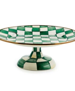 MacKenzie-Childs Emerald Check Small Pedestal Platter