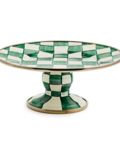 MacKenzie-Childs Emerald Check Mini Pedestal Platter