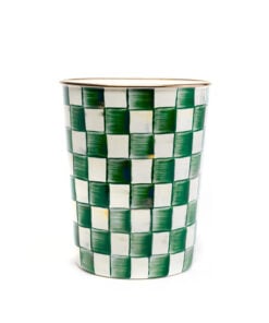 MacKenzie-Childs Emerald Check Waste Bin