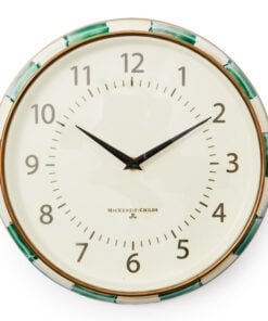 MacKenzie-Childs Emerald Check School Wall Clock