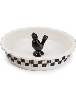 Mackenzie-Child's - Courtly Check Everyday Pie Plate With Pie Bird