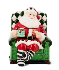 MacKenzie-Childs Check it Out Santa in Chair Cookie Jar