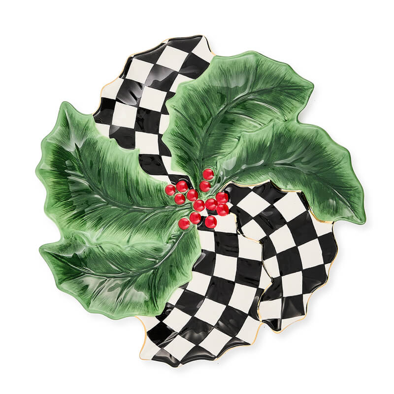 Mackenzie-Child's - Holly Leaf Ceramic Serving Platter
