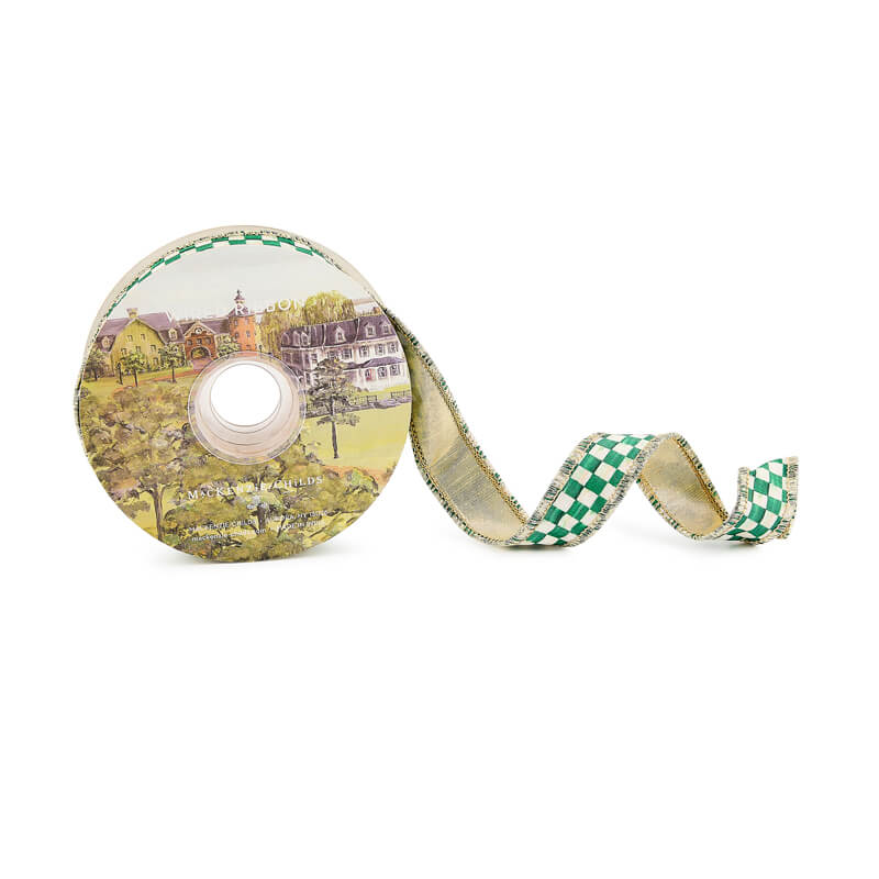 MacKenzie-Childs Green Check 1″ Ribbon
