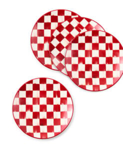 Mackenzie-Child's - Cherry Check Salad Plates, Set of 4