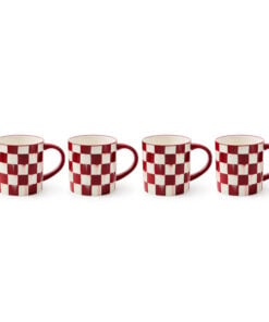 Mackenzie-Child's - Cherry Check Mugs, Set of 4