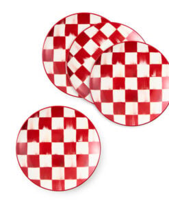 Mackenzie-Child's - Cherry Check Appetizer Plates, Set of 4