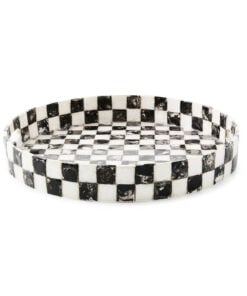 Mackenzie-Child's - Courtly Check Capiz Round Tray