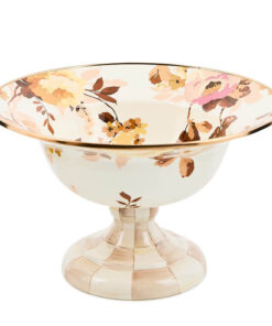 Mackenzie-Child's - Wild Rose White Large Compote
