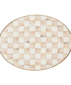 Mackenzie-Child's - Mocha Check Medium Oval Platter