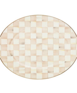 Mackenzie-Child's - Mocha Check Large Oval Platter