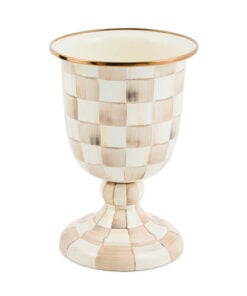 Mackenzie-Child's - Mocha Check Pedestal Vase