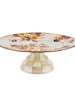 Mackenzie-Child's - Wild Rose White Large Pedestal Platter