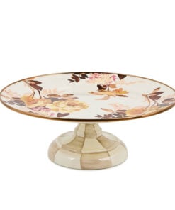 Mackenzie-Child's - Wild Rose White Small Pedestal Platter