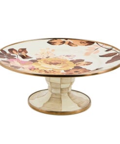 Mackenzie-Child's - Wild Rose White Mini Pedestal Platter