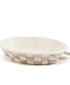 Mackenzie-Child's - Mocha Check Medium Oval Gratin Dish