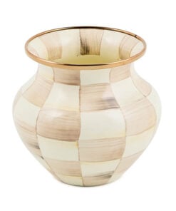 Mackenzie-Child's - Mocha Check Vase