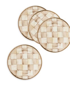 Mackenzie-Child's - Mocha Check Appetizer Plates, Set of 4