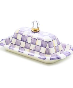 Mackenzie-Childs - Violet Check Butter Box