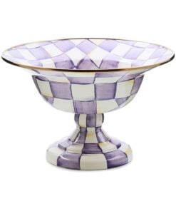 MacKenzie-Childs Violet Check Large Compote
