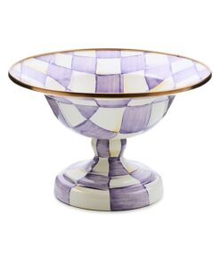 MacKenzie-Childs Violet Check Small Compote
