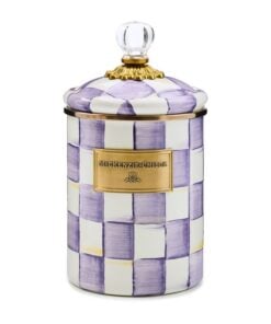 MacKenzie-Childs Violet Check Medium Canister