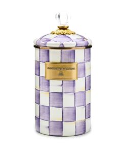MacKenzie-Childs Violet Check Large Canister