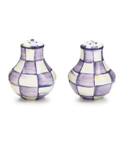 MacKenzie-Childs Violet Check Salt & Pepper Shakers