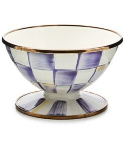 MacKenzie-Childs Violet Check Ice Cream Dish