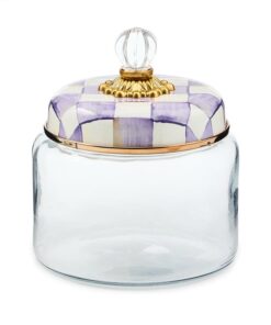 MacKenzie-Childs Violet Check Small Kitchen Canister