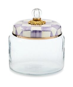 MacKenzie-Childs Violet Check Medium Kitchen Canister