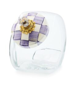MacKenzie-Childs Cookie Jar With Violet Check Lid
