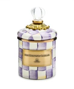 MacKenzie-Childs Violet Check Mini Canister