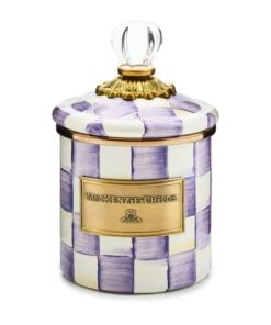 Mackenzie-Childs Violet Check Small Canister