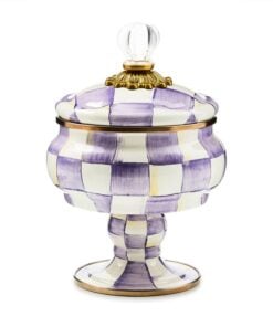 MacKenzie-Childs Violet Check Curiosity Pot