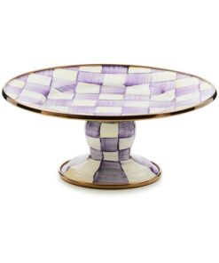 MacKenzie-Childs Violet Check Mini Pedestal Platter