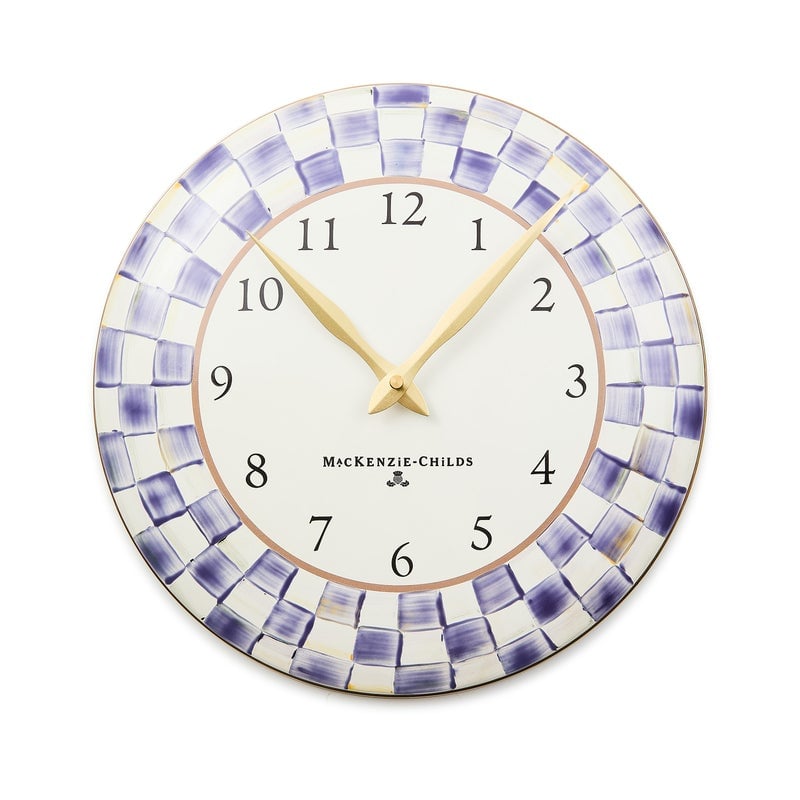 MacKenzie-Childs Violet Check Wall Clock