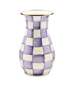 MacKenzie-Childs Violet Check Tall Vase