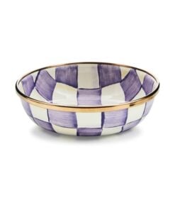 MacKenzie-Childs Violet Check Relish Dish