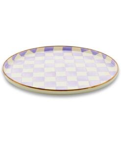 MacKenzie-Childs Violet Check Round Tray