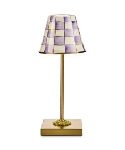Mackenzie-Child's - Violet Check Led Rechargeable Cafe Table Lamp