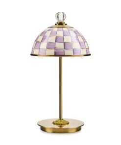 Mackenzie-Child's - Violet Check LED Rechargeable Dome Table Lamp