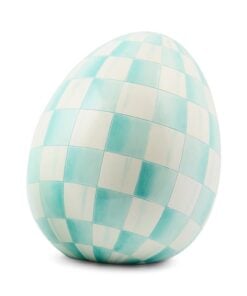 Mackenzie-Childs – Aqua Check Small Egg