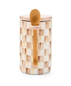 MacKenzie-Childs Mocha Check Farmhouse Canister