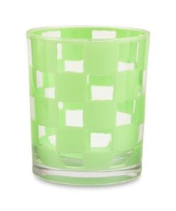 MacKenzie-Childs Green Check Acrylic Tumblers, Set Of 4