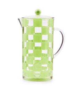 MacKenzie-Childs Green Check Acrylic Pitcher