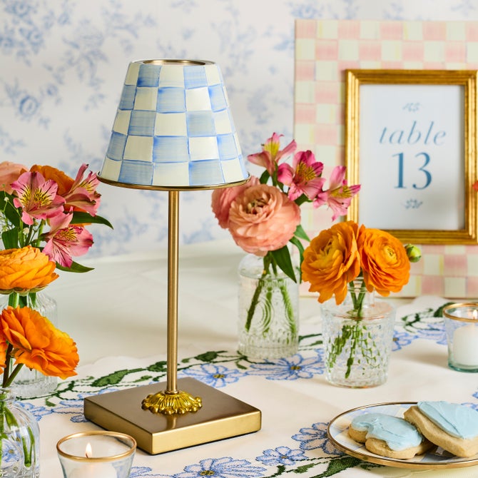 Mackenzie-Child's - Sky Check LED Rechargeable Cafe Table Lamp - Image 3