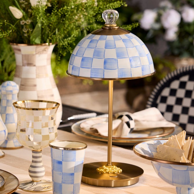 Mackenzie-Child's - Sky Check LED Rechargeable Dome Table Lamp - Image 2