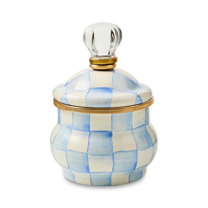 MacKenzie-Childs Sky Check Lidded Sugar Bowl