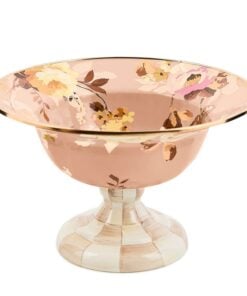 MacKenzie-Childs Wild Rose Mauve Large Compote